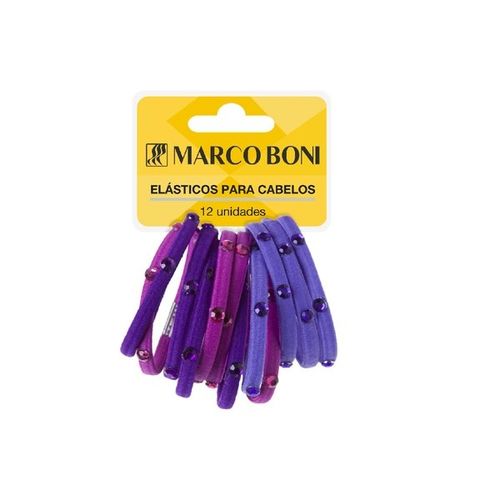 Kit Fashion Style Com 12 Elástico para Cabelo Ref 8208 Marco Boni