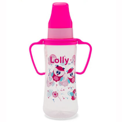 Mamadeira com Alça 250ml Rosa 266001 Lolly