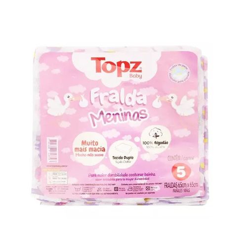 Fralda 5 Unid Feminina Topz Baby