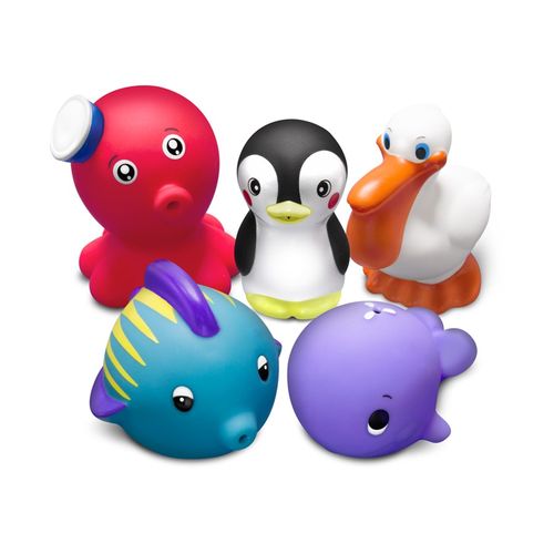 Brinquedos para Banho Animais Marinho 5 Unds 9M  4087 Comtac
