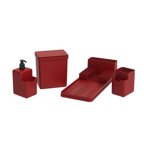 Kit Organize sua pia Single Vermelho Bold 99311/1465 Coza