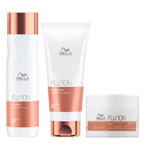 Kit Shampoo 250ml   Condicionador 200ml   Máscara 150ml Fusionl Wella