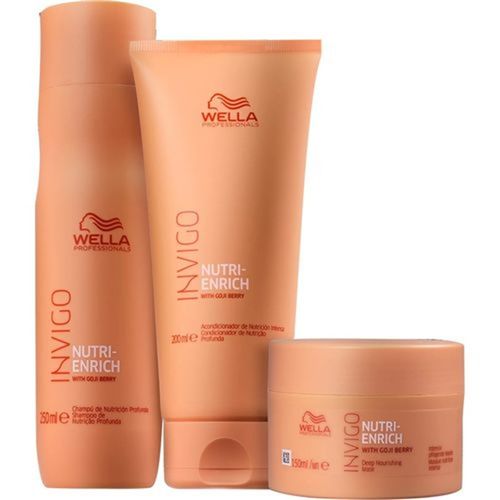 Kit Shampoo 250ml   Condicionador 200ml   Máscara 150ml Invigo Nutri Enrich Wella