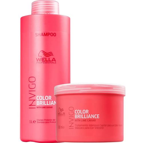 Kit Shampoo 1L   Máscara 500g  Brilliance Wella