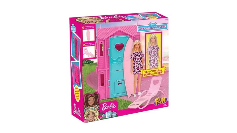 Boneca Barbie com Cenário - Surf Studio da Barbie - Fun Divirta-Se