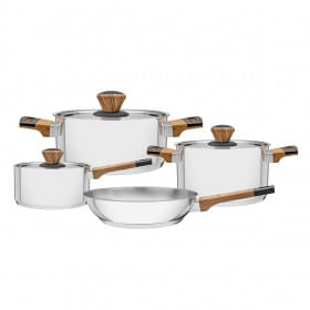 Jogo De Panelas Aço Inox 4Peças Brava Baquelite 65180/310 Tramontina