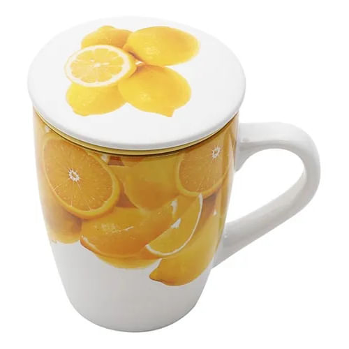 Caneca Porcelana com Infusor Limão 330ml 1149 Rojemac