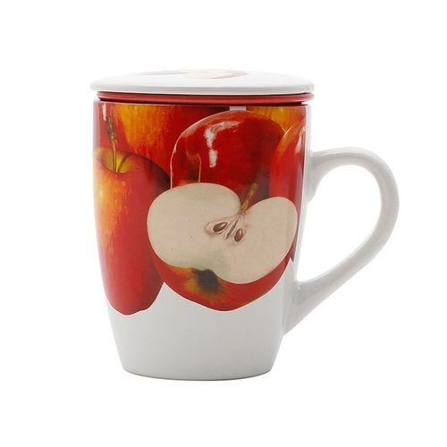 Caneca Porcelana com Infusor Maça 330ml 1143 Rojemac