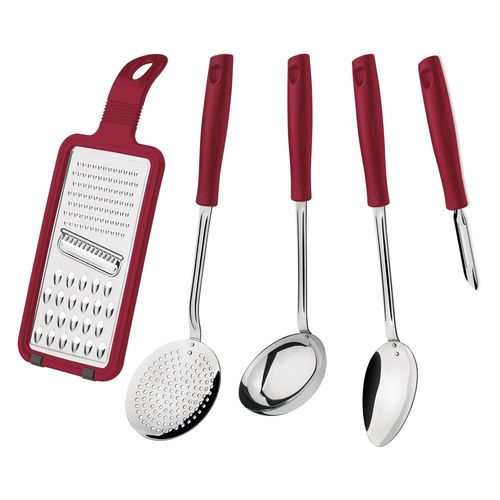 Jogo de Utensílios Easy 5 Pçs Vermelho 25299/713 Tramontina