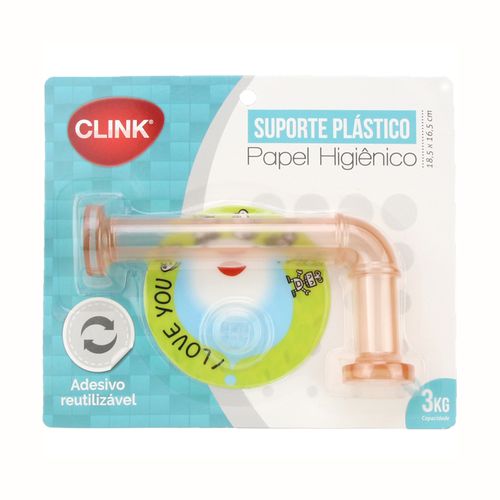 Suporte Plástico para Papel Higiênico com Adesivo Clink