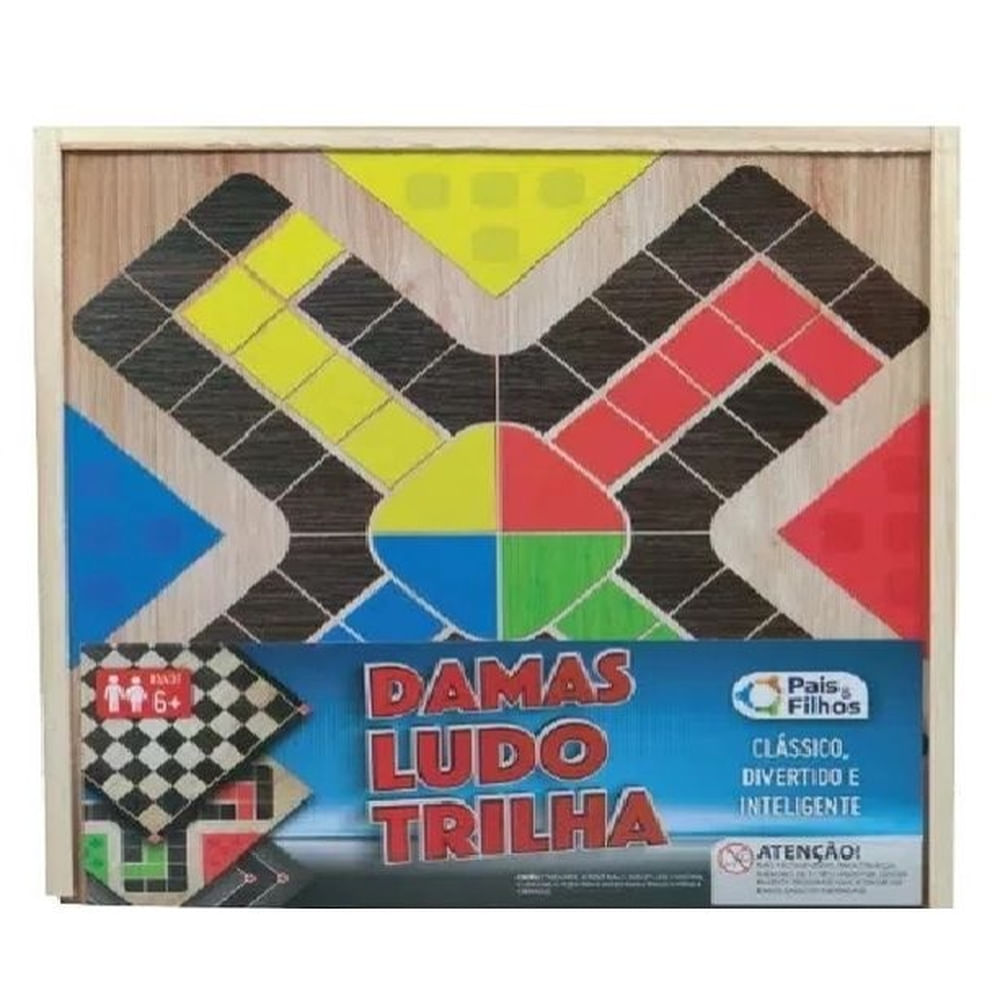 Jogo Dama Ludo E Trilha 2212 Pais E Filhos Sacolã