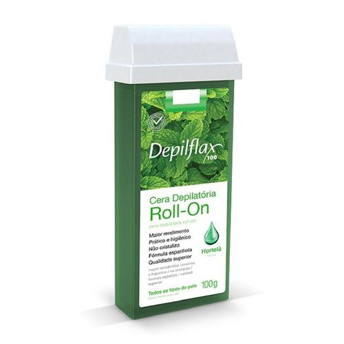 Cera Depilatória Roll-On Hortelã e Menta 100g Depilflax