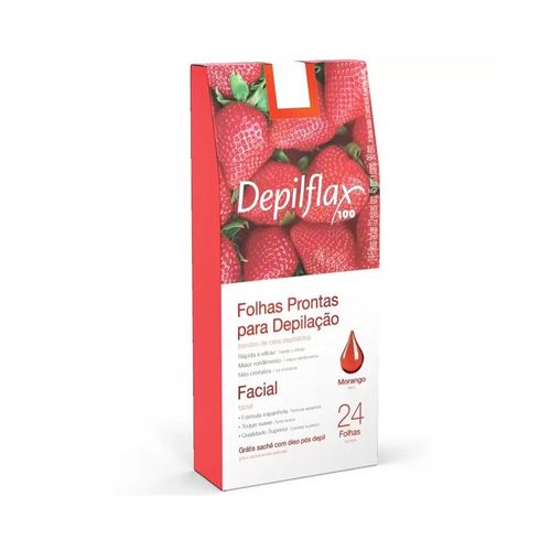 Folhas Prontas para Depilação Facial Morango Depilflax