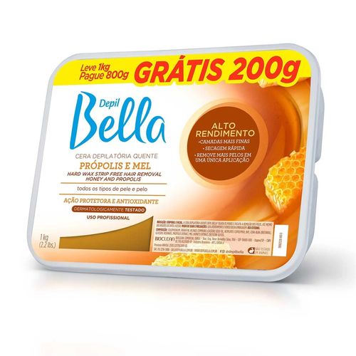 Cera Depilatória Quente Própolis e Mel 1kg Depil Bella