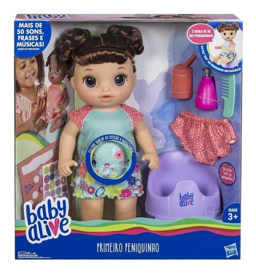 Boneca Baby Alive Primeiro Peniquinho Morena E6010 Hasbro