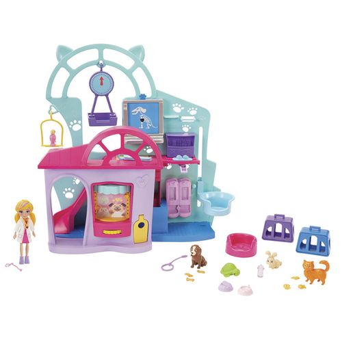 Boneca Polly Pocket Clínica Veterinária GKL47 Mattel
