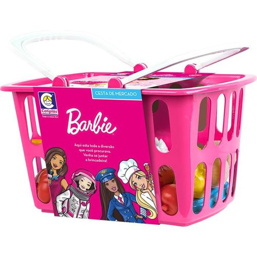 Cesta de Mercado da Barbie Cheff Rosa Cotiplas