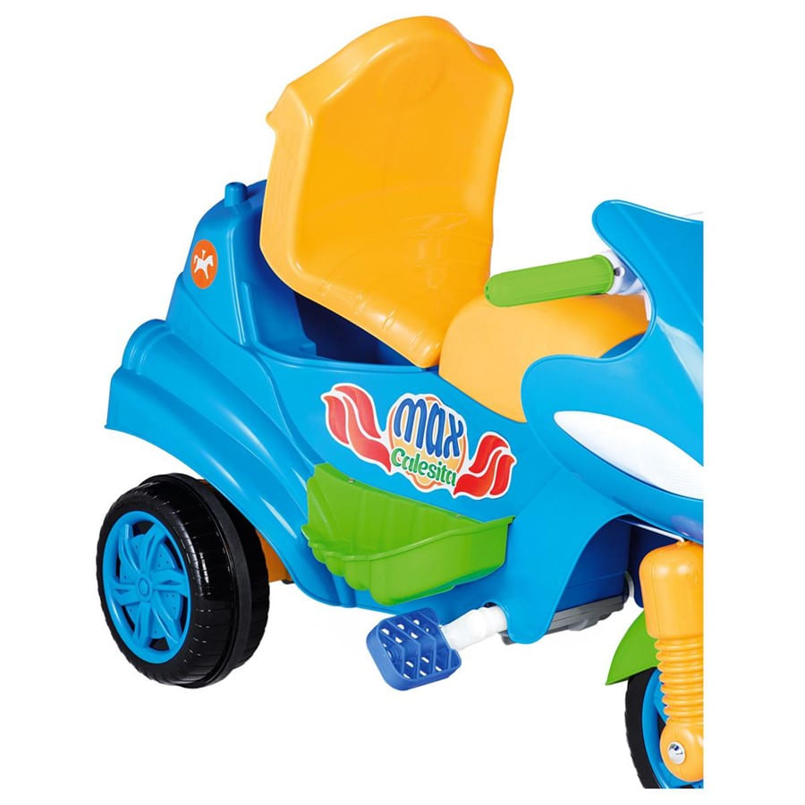 Motoca Carrinho De Passeio Triciclo Max Calesita Azul e Verde