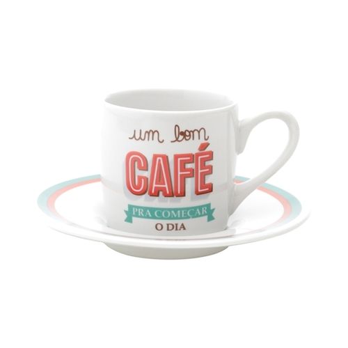 Conjunto De Xícaras Para Café Bom Dia 90ml Lyor