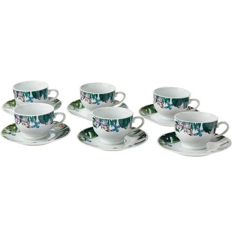 Conjunto 06 Xícaras Para Café Com Pires Nature Lyor