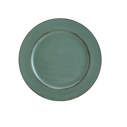 Sousplat De Plástico Patinado Verde 33cm Lyor