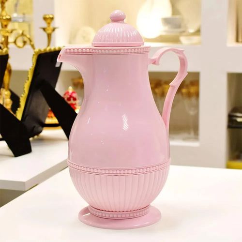 Garrafa Térmica De Plástico Vintage Rosa 1L Lyor