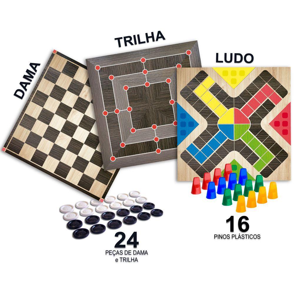 Jogo Ludo/Trilha Pro c/ Estojo