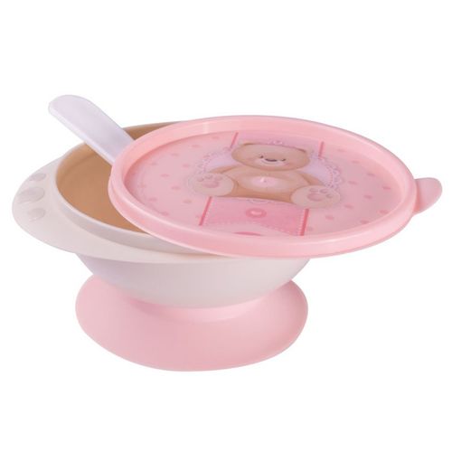 Prato com Ventosa e Colher 240ml Ursinha 8213 Plasútil