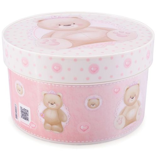 Caixa Organizadora 2,1L Redonda Ursinha Rosa 9057 Plasútil