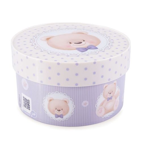 Caixa Organizadora 1,2L Redonda Ursinho Azul 9053 Plasútil