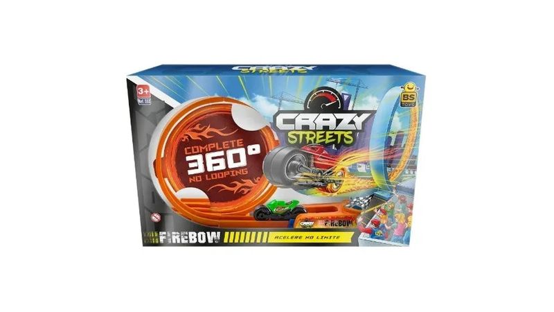 Pista Crazy Streets Firebow Cores Sortidas BS Toys - Sacolão Pista Crazy Streets Firebow Cores Sortidas BS Toys - Sacolão