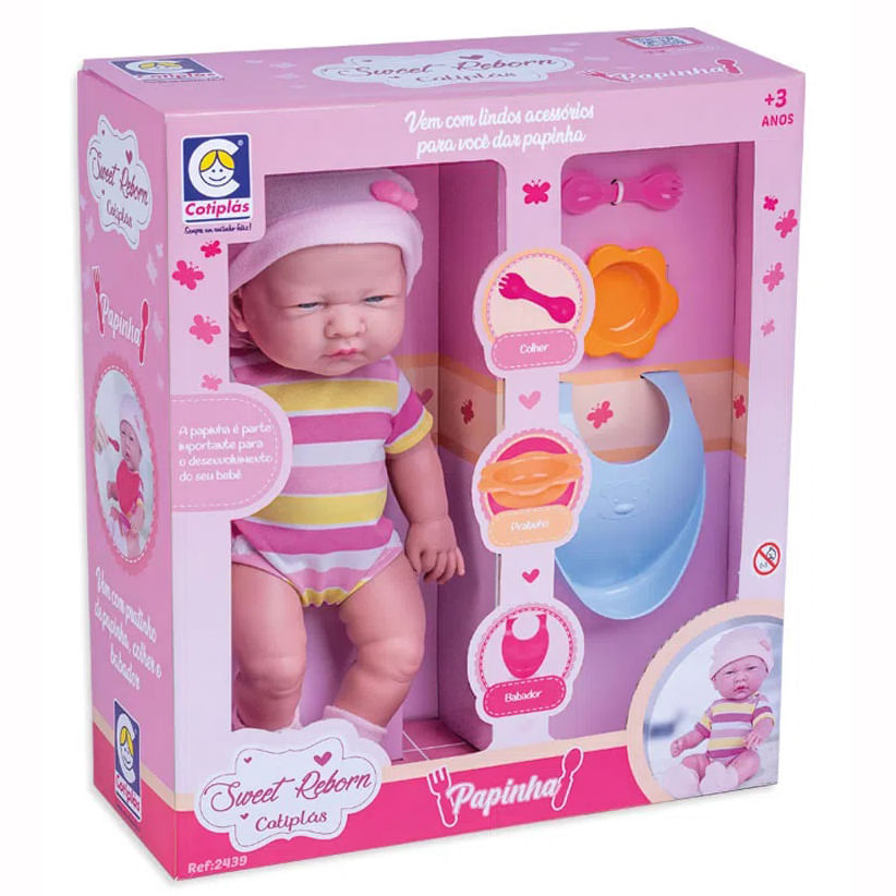 Boneca Sweet Reborn Papinha Cotiplás 2439 - Sacolão.com