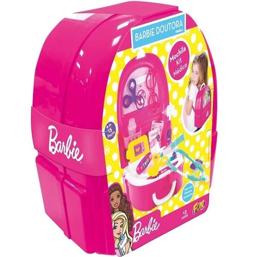 Mochila Barbie Doutora kit Medica com Acessorios fun F0062-9