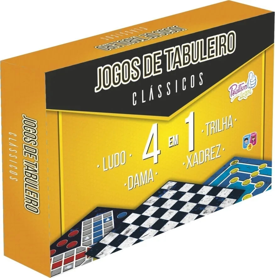 JOGO 4 EM 1 XADREZ DAMA TRILHA LUDO