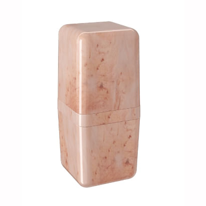 Porta Escova com Tampa Cube Mármore Rosa 20877/0490 Coza