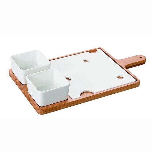 Conjunto em porcelana para queijos 37CM 4pçs - HAUSKRAFT