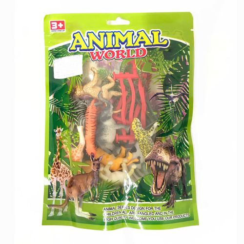 Kit de Animais 16 unidades Animal World 1433