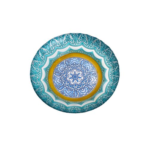 Centro de Mesa Decorativo de Vidro Rococo Azul 4354 Lyor