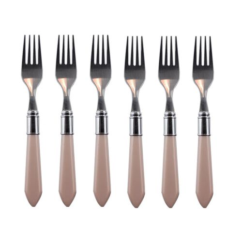 Conjunto com 6 Garfos para Mesa Aço Inox Plástico 7660 Lyor