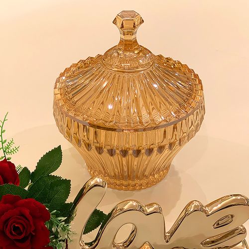 Potiche de Cristal Renaissance Âmbar 20x17cm 7230 Lyor