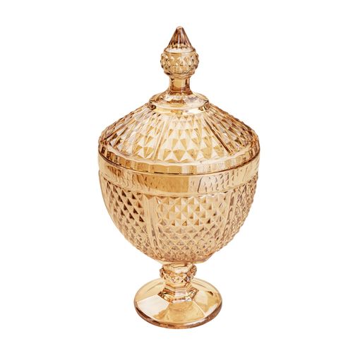 Potiche de Cristal Chumbo com Pé Âmbar 7227 Lyor