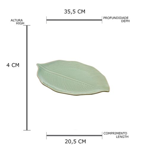 Folha Decorativa de Cerâmica Verde Banana Leaf 4124 Lyor