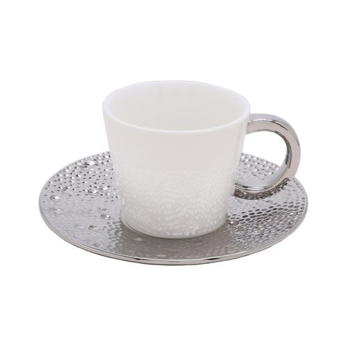 Xícara   Pires para Chá Porcelana Super White 8113 Lyor