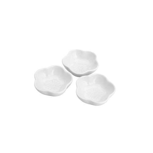 Conjunto 3 petisqueiras Cerâmica Star Branco 68345 Lyor
