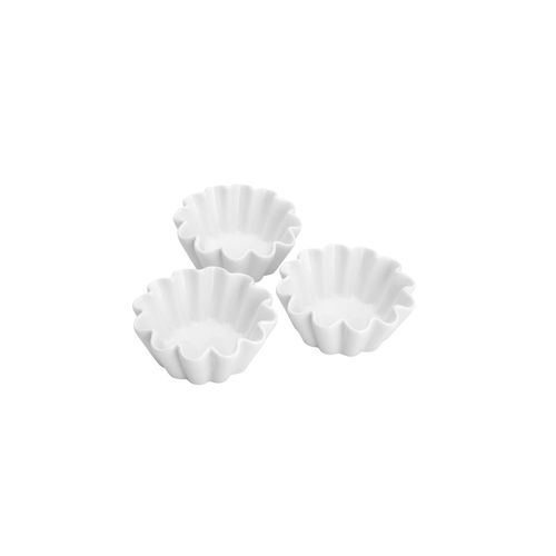 Conjunto 3 petisqueiras Cerâmica Waves Branco 68343 Lyor