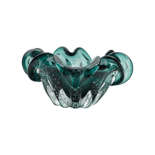 Centro de Mesa Decorativo de Vidro Italy Turquesa 4148 Lyor