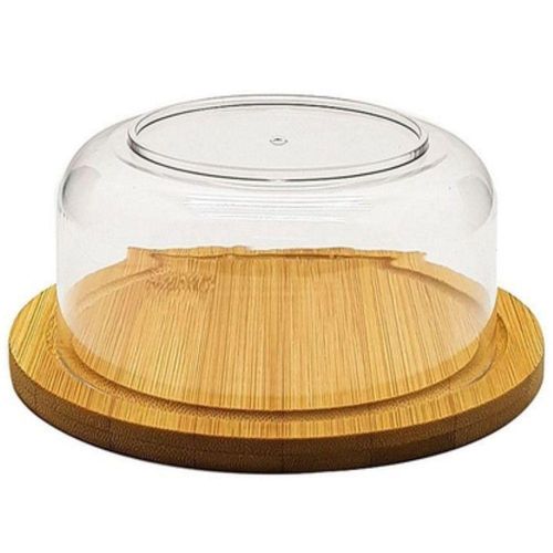 Mini Boleira de Bambu Com Cúpula De Acrílico Wincy