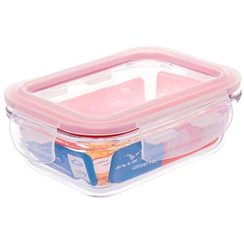 Pote de Vidro Quadrado 370ML Tampa Hermética Invicta