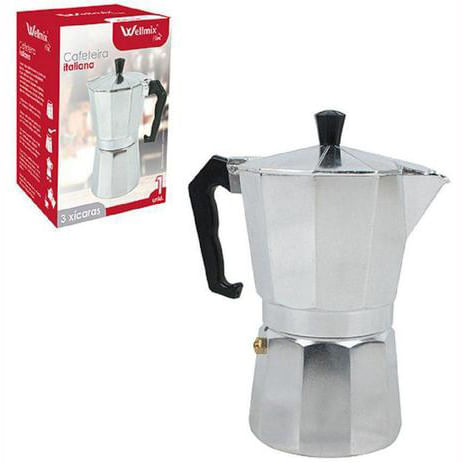 Cafeteira Italiana Alumínio 150ml 3 Xícaras Wellmix