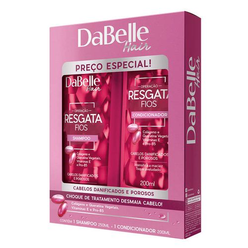 Kit Dabelle Shampoo   Condicionador Resgata Fios 200ml